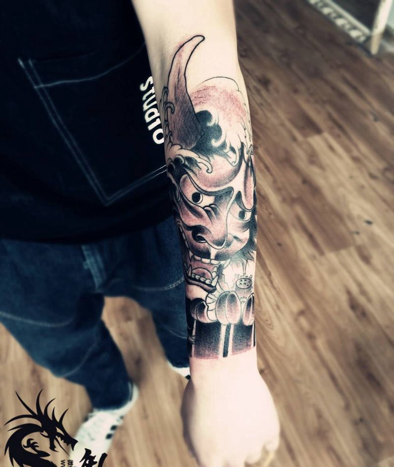 小臂般若纹身图片