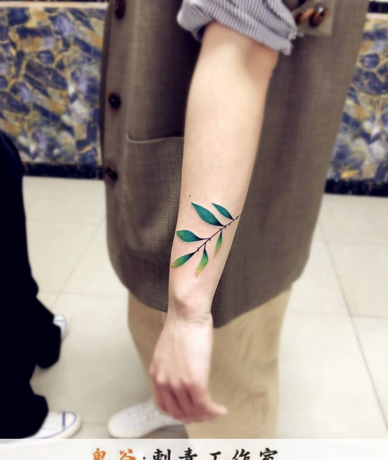 树叶纹身图片