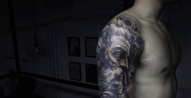 海神波塞冬纹身图片