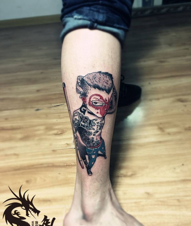 社会猴纹身图片