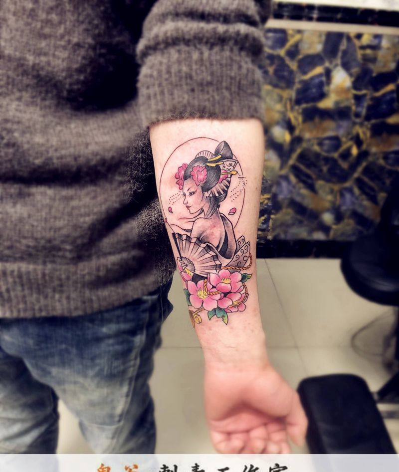 艺妓纹身图片_老传统纹身图案