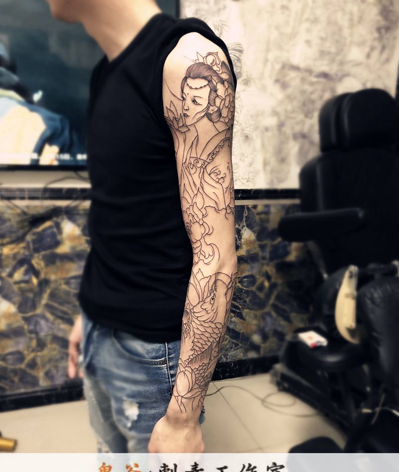 花臂纹身纹身图片_老传统纹身图案