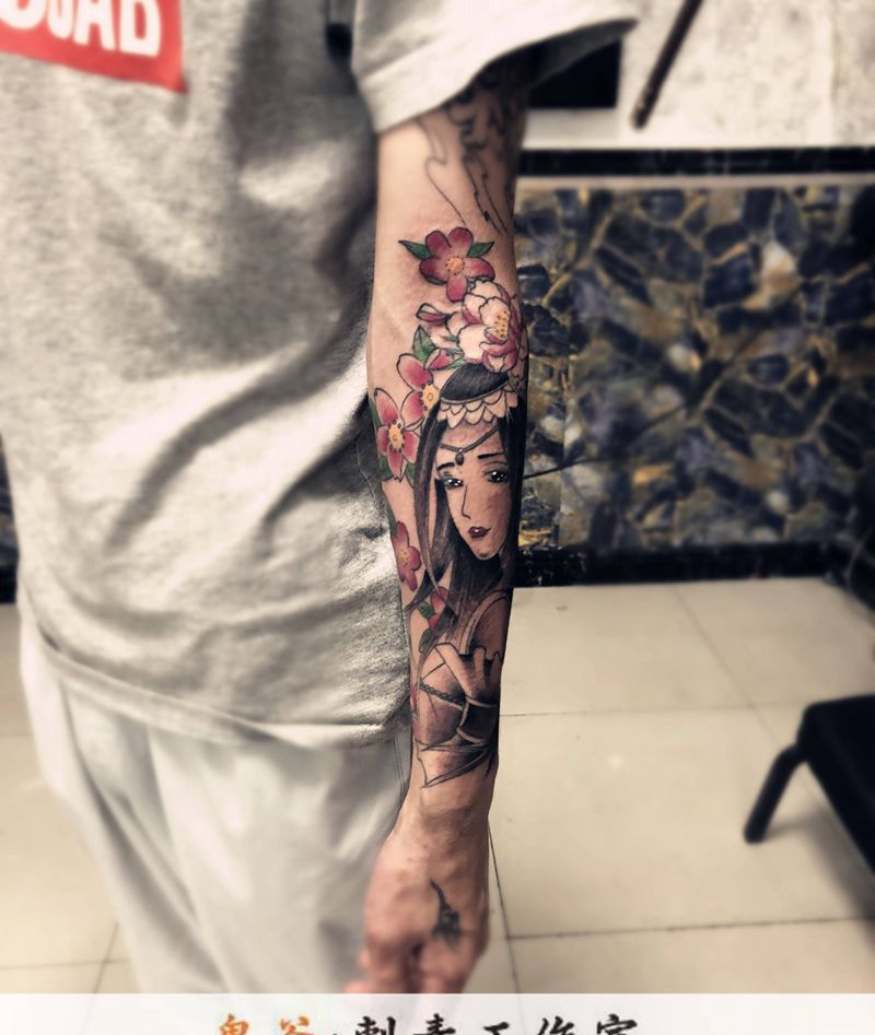 艺妓纹身图片_手臂纹身图案