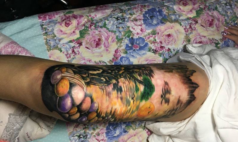 山水画纹身图片