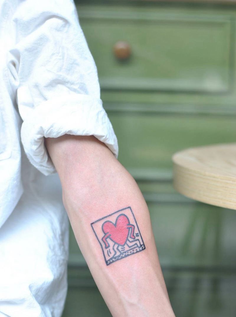 GD同款 奔跑的桃心纹身图片