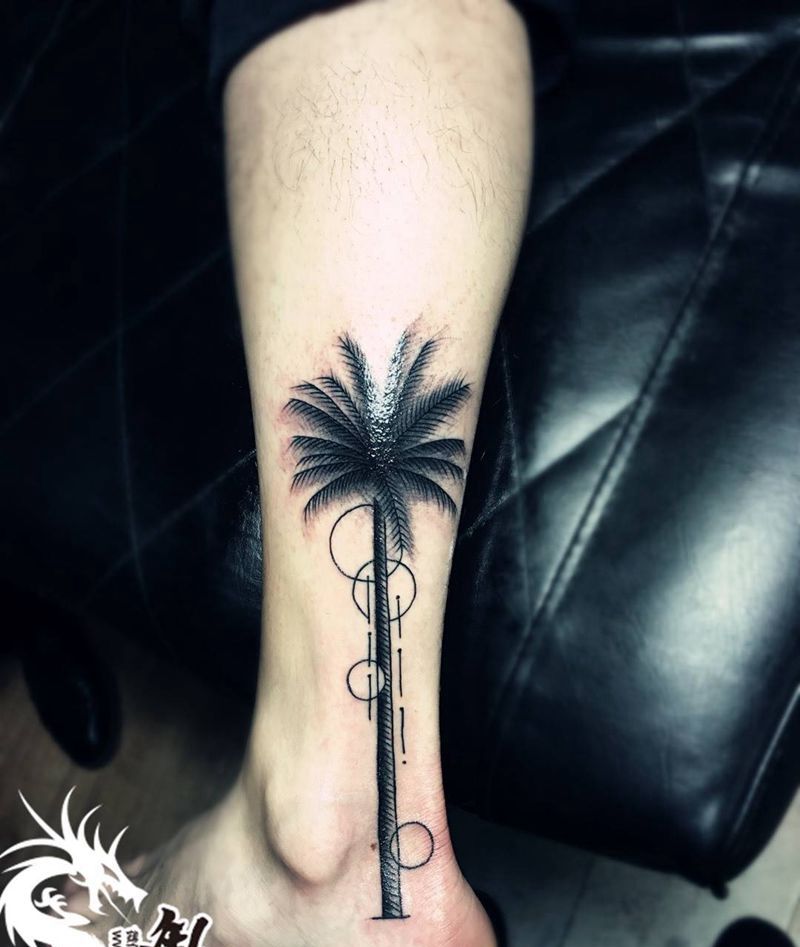 椰子树纹身图片