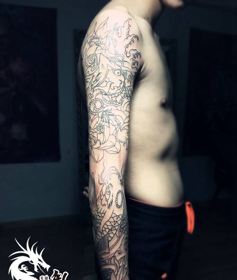 花臂继续纹身图片