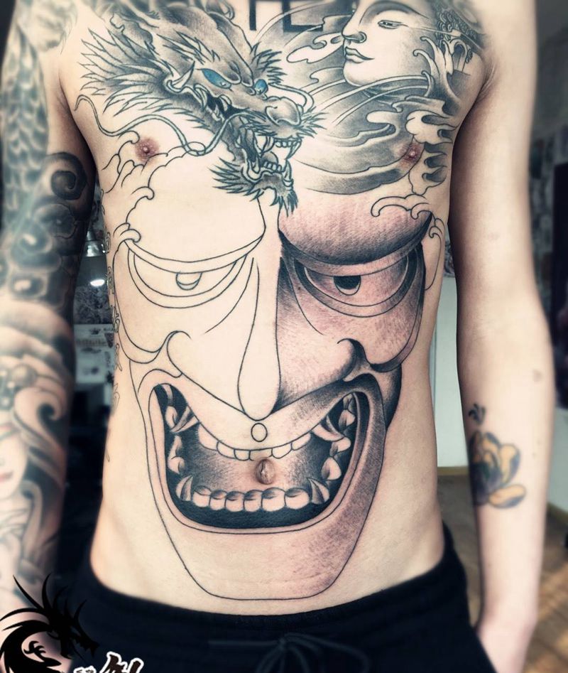 一半了纹身图片