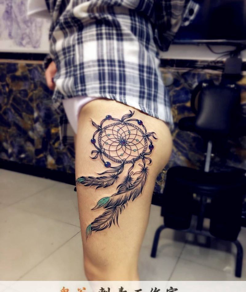 捕梦网纹身图片