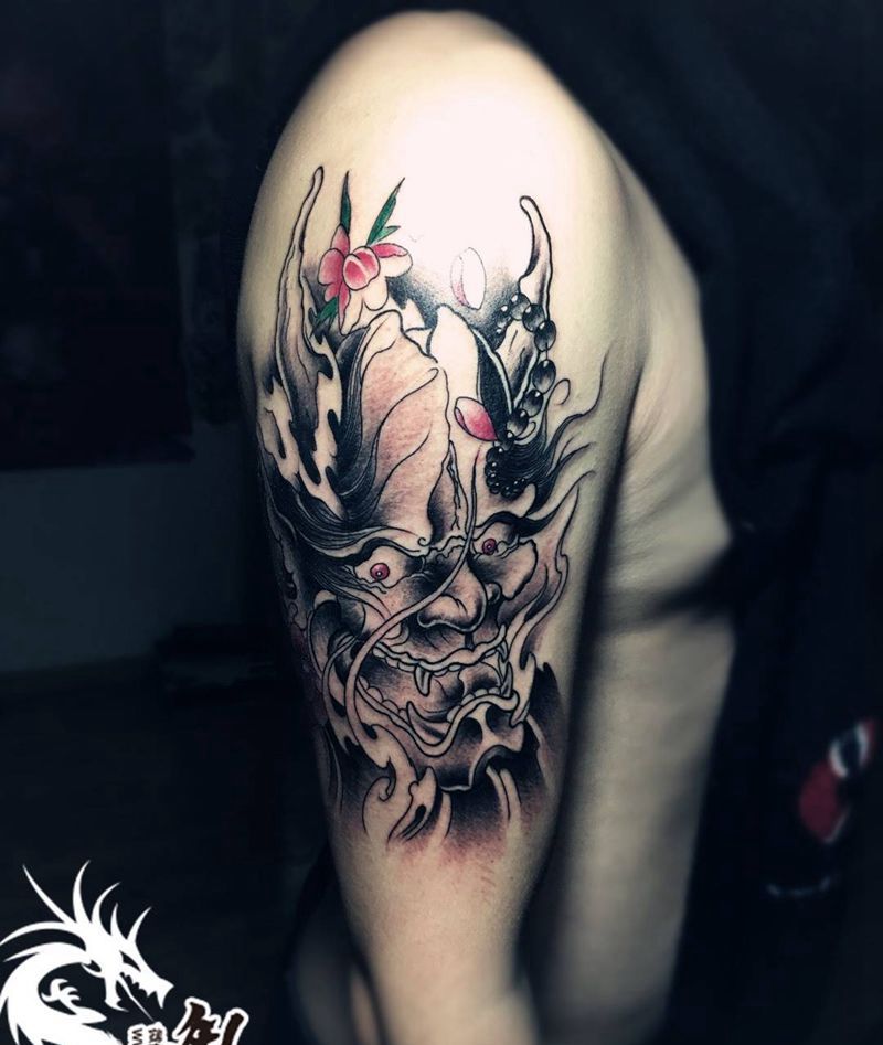 大臂般若纹身图片