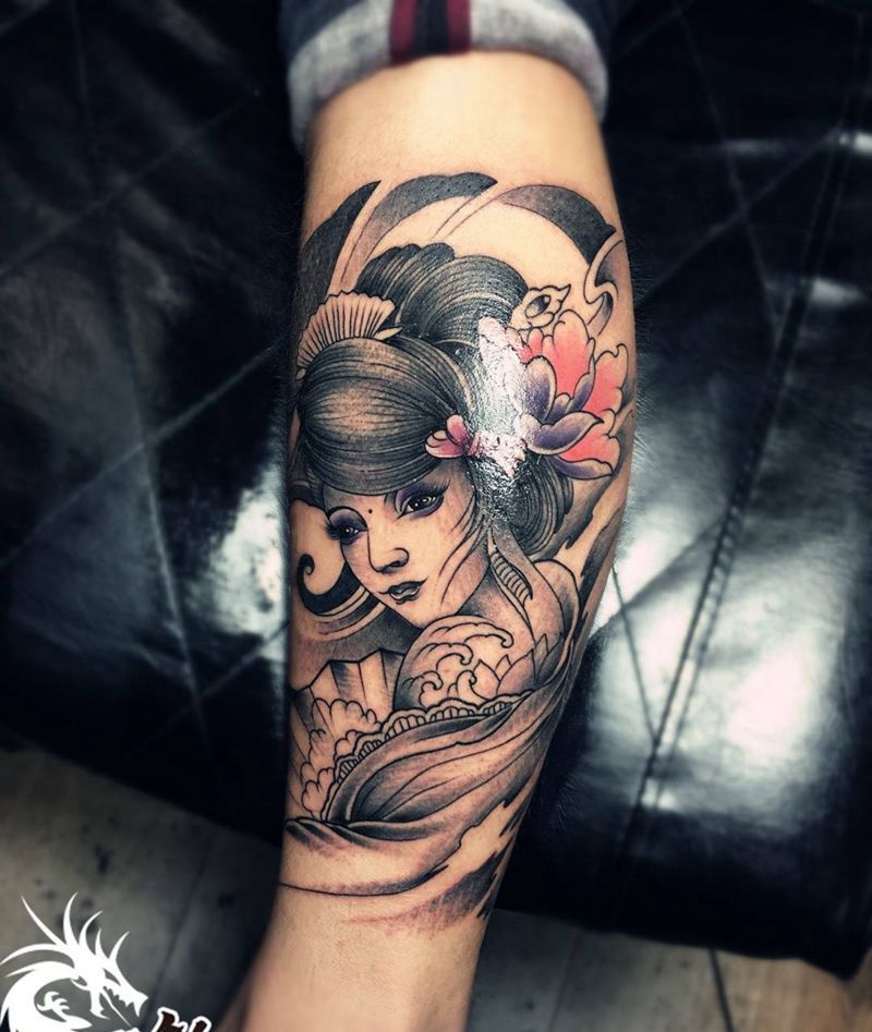 小腿艺妓美到爆纹身图片