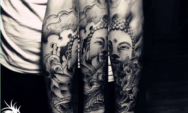 小臂佛纹身图片