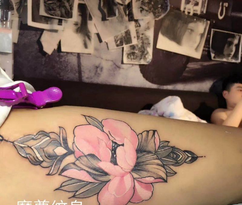 牡丹花纹身图片