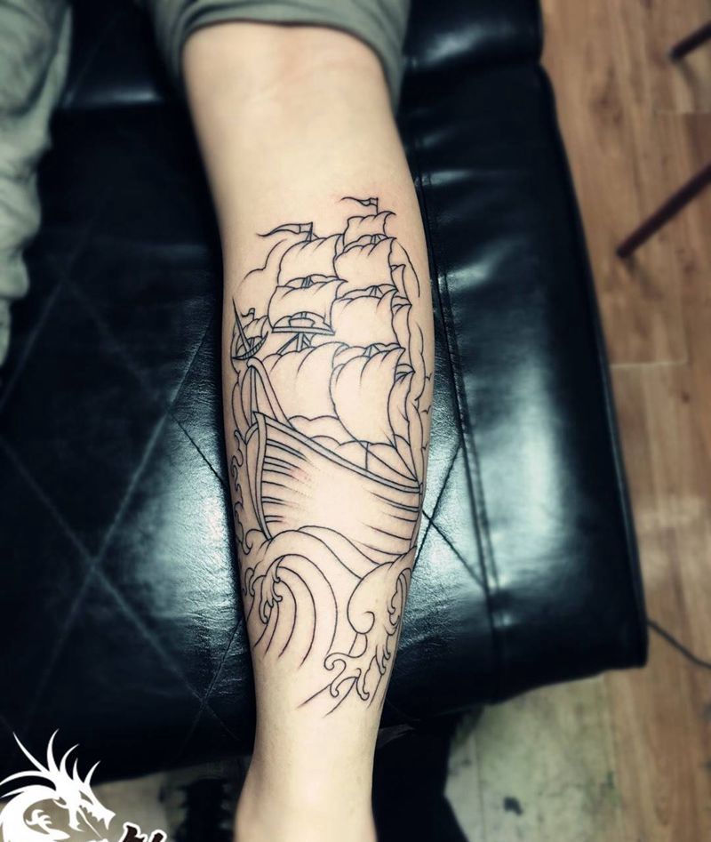 乘风破浪纹身图片