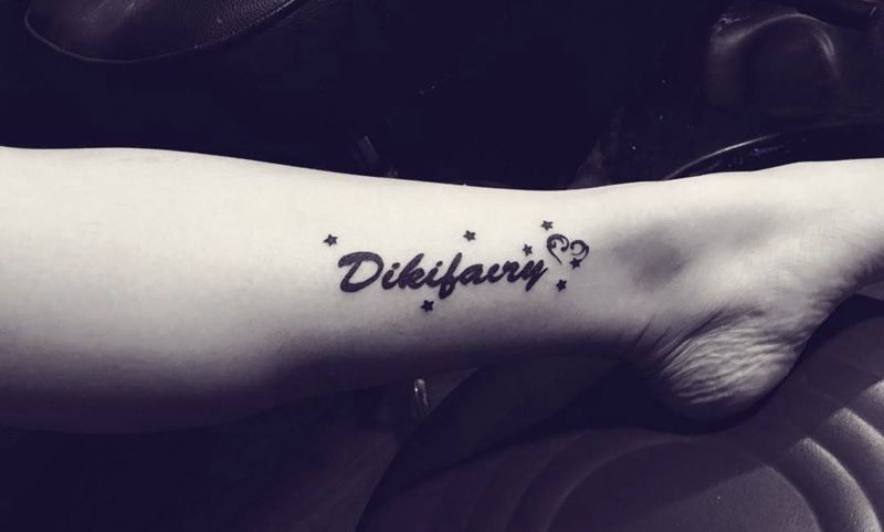 脚踝 手写英文纹身图片