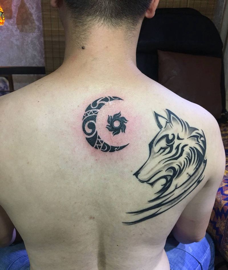 月亮图腾添加纹身图片