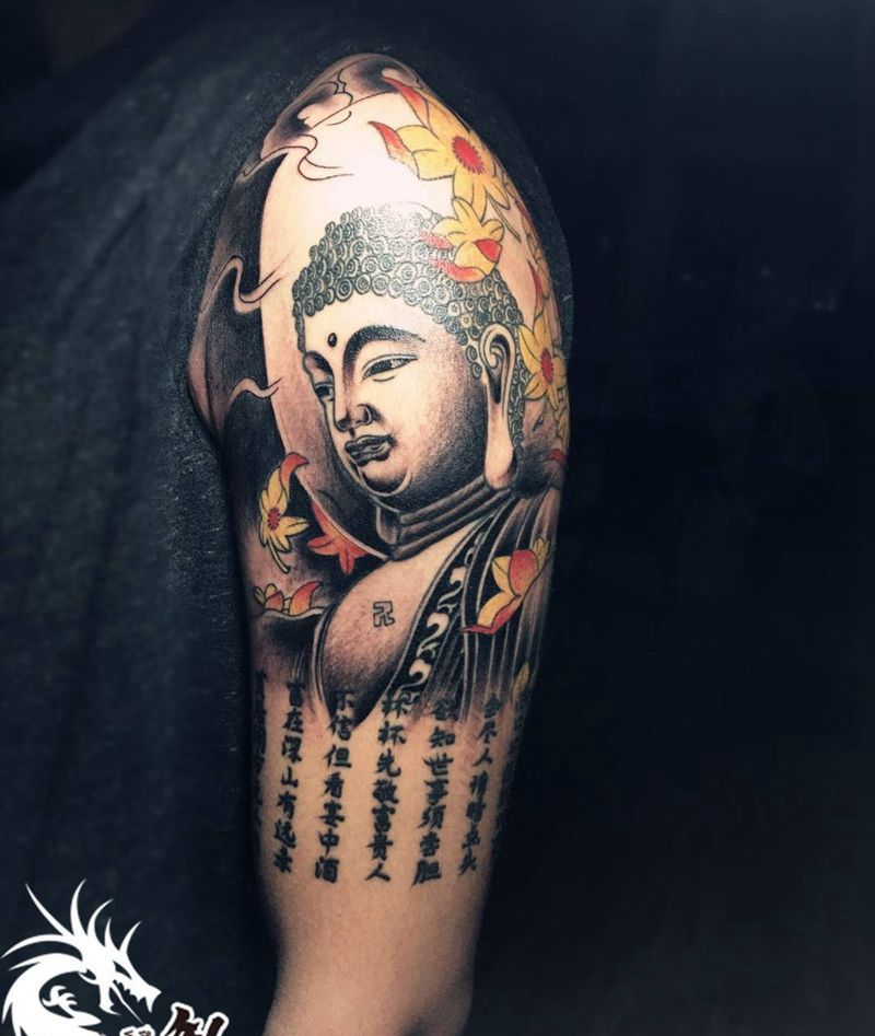 大臂佛纹身图片