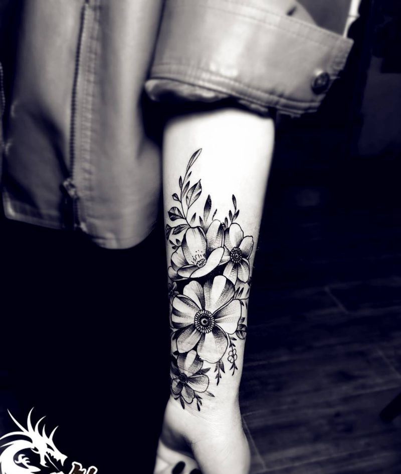 女神花纹身图片