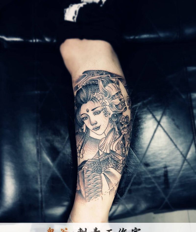 艺妓纹身图片