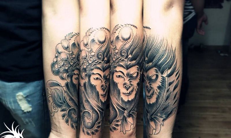 善恶悟空纹身图片