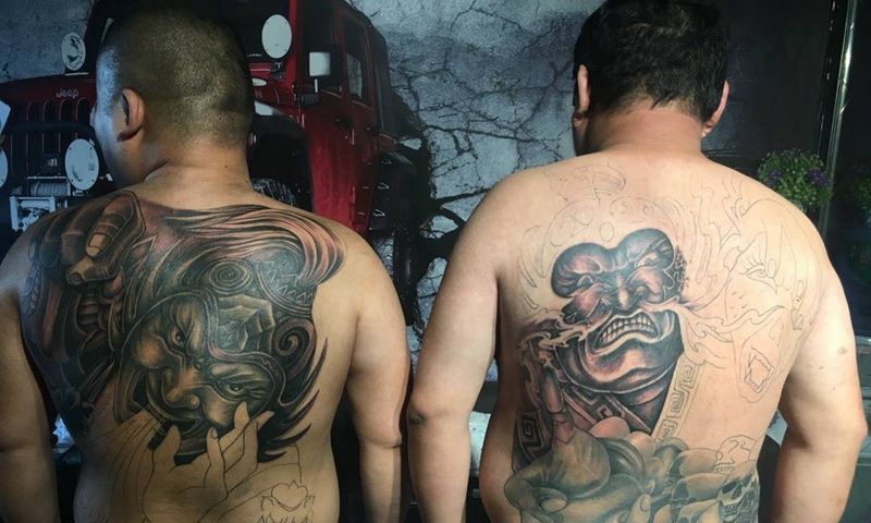 哼哈二将纹身图片