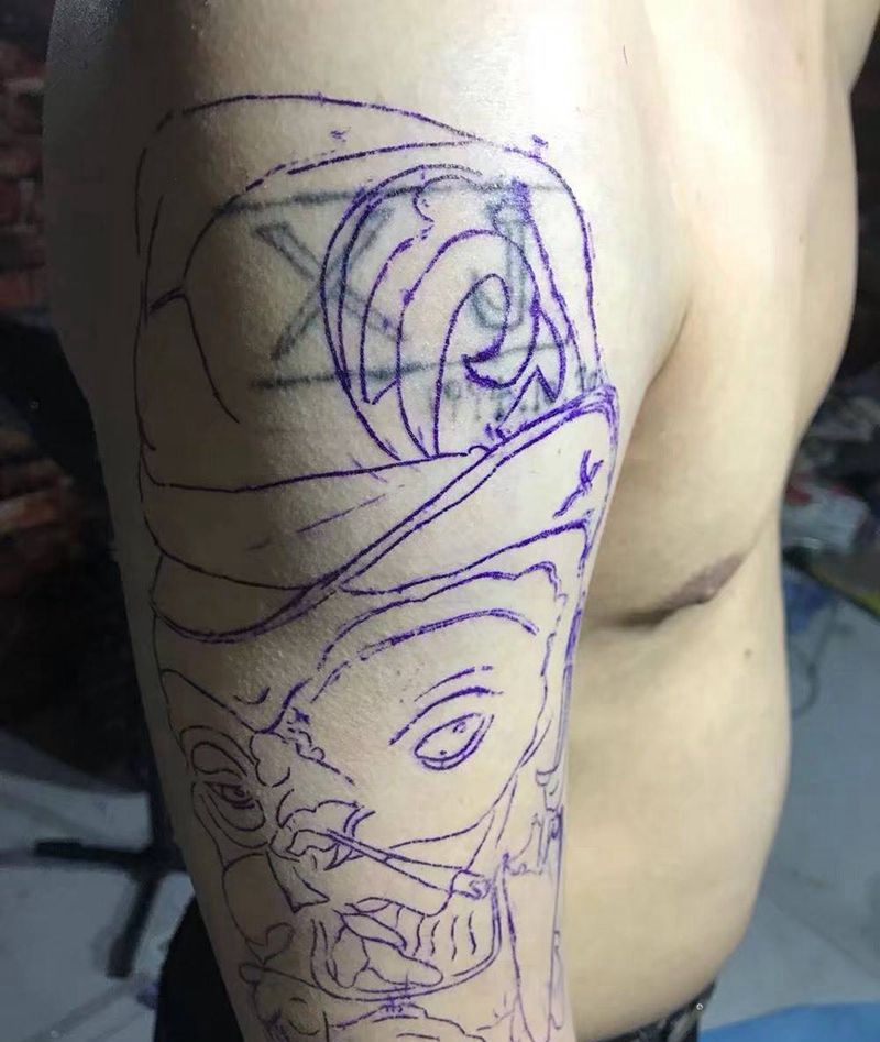 企鹅纹身图片_手臂手部New School遮盖企鹅纹身图案