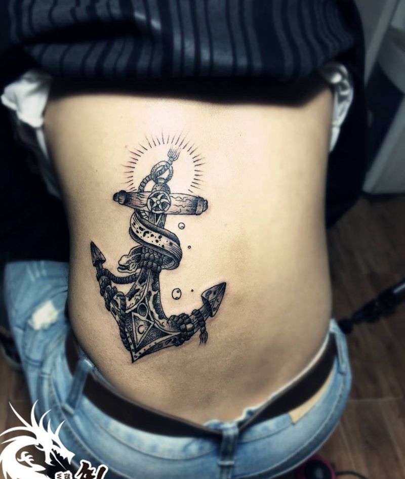 锚纹身图片