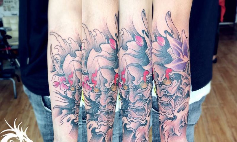 小臂般若纹身图片