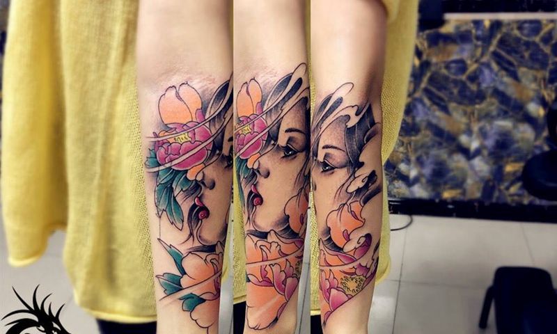 艺妓纹身图片