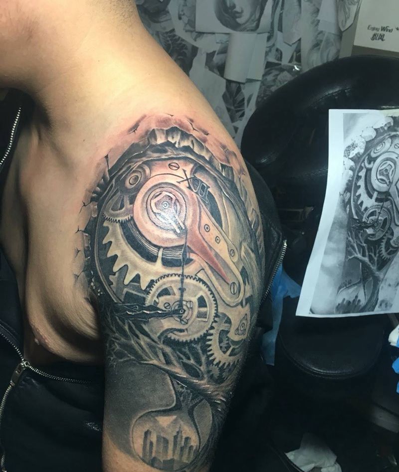 机械臂纹身图片