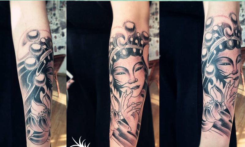 小臂花旦纹身图片