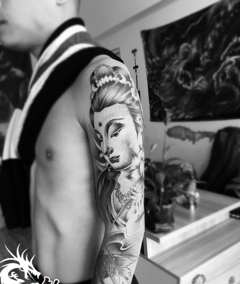 大势至菩萨纹身图片
