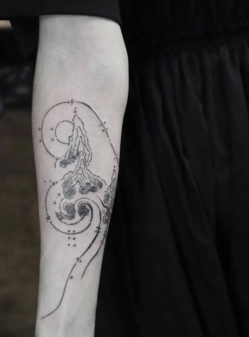 山 / 水纹身图片