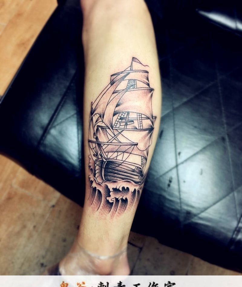 两枚小腿纹身图片