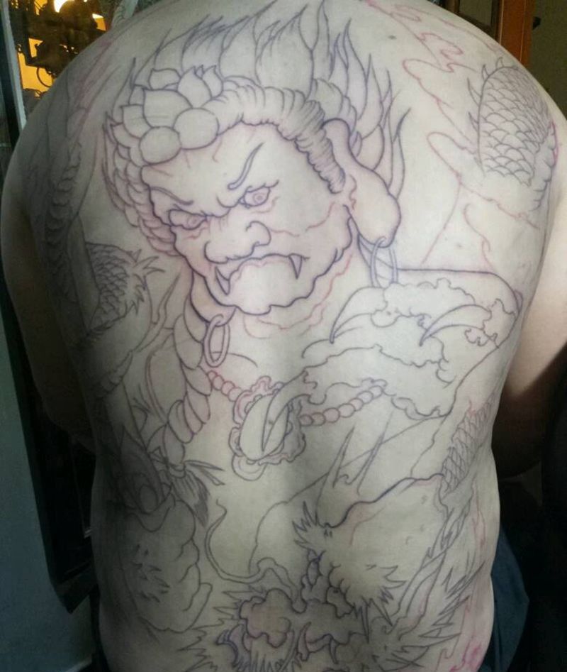 不动明王纹身图片