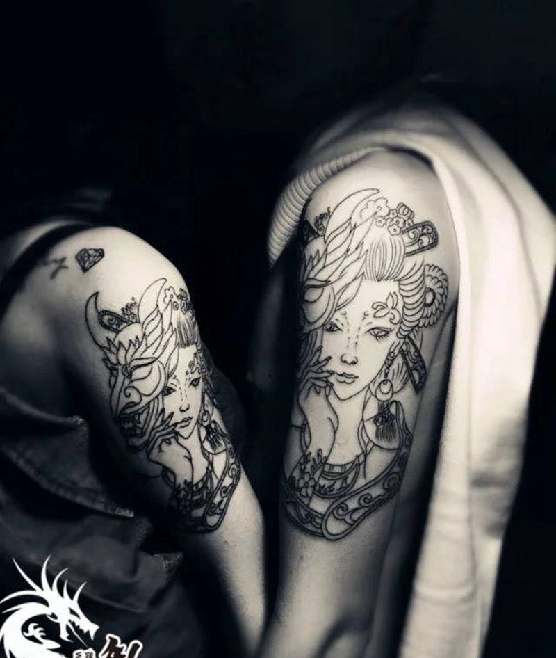 大小情侣纹身纹身图片