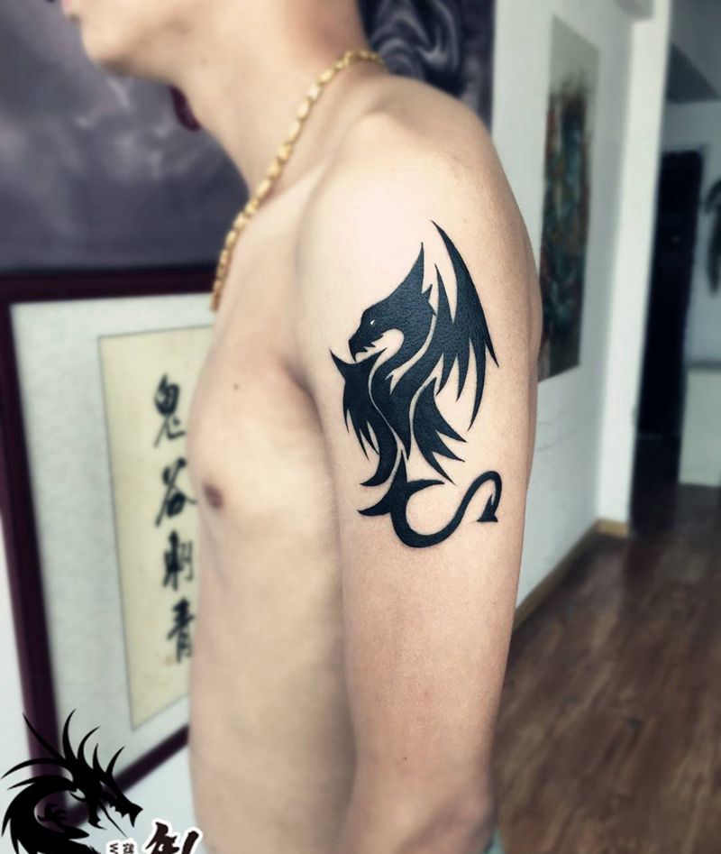 图腾龙纹身图片