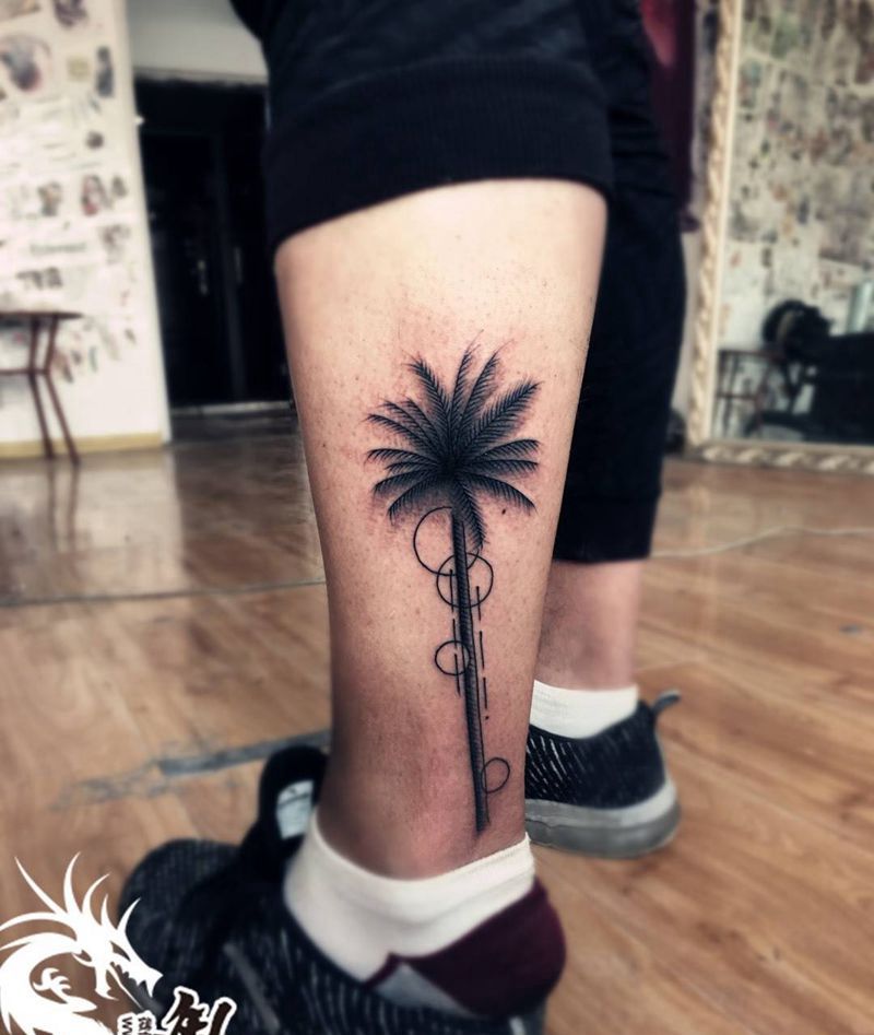 椰子树纹身图片