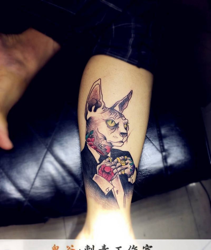 土豪猫纹身图片