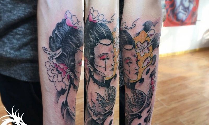 艺妓纹身图片
