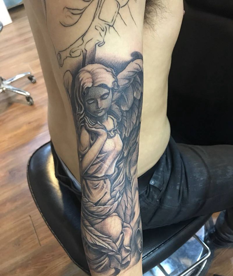 圣母天使 未完成纹身图片