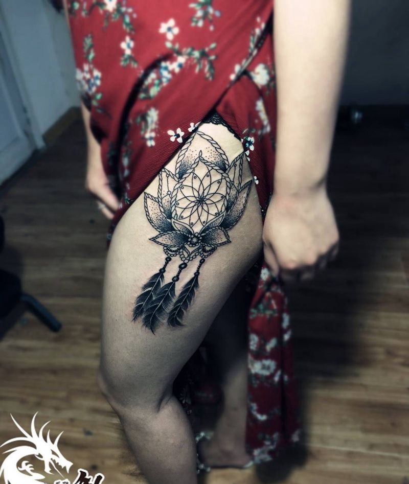 捕梦网纹身图片