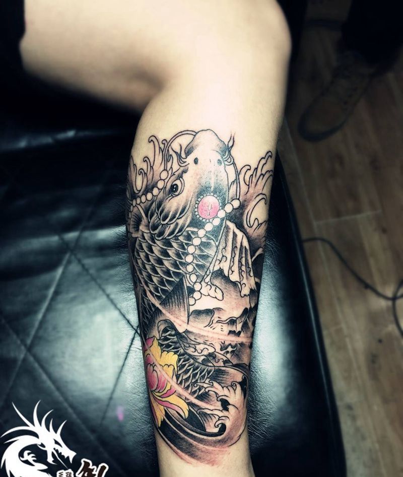 夫妻俩的鱼纹身图片