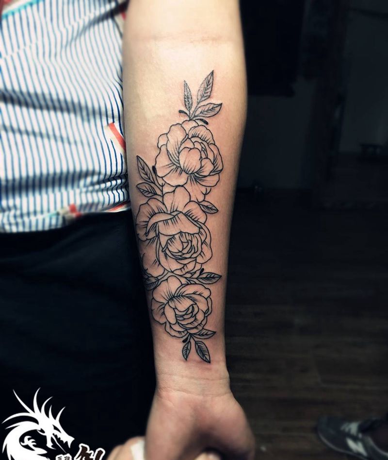 欧美玫瑰纹身图片