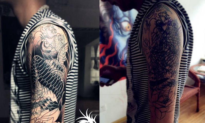 暴力遮盖纹身图片