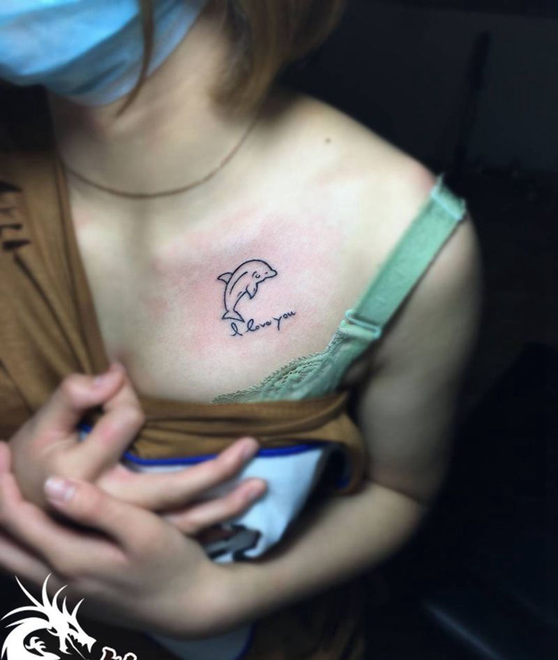 小清新海豚纹身图片