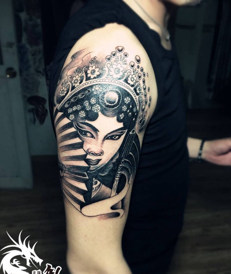 花旦遮盖纹身图片