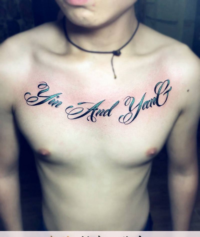 花体英文两枚纹身图片