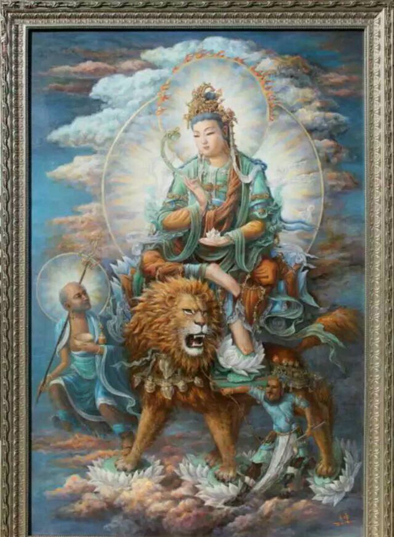 文殊菩萨纹身图片_传统人物鬼神宗教手稿纹身图案