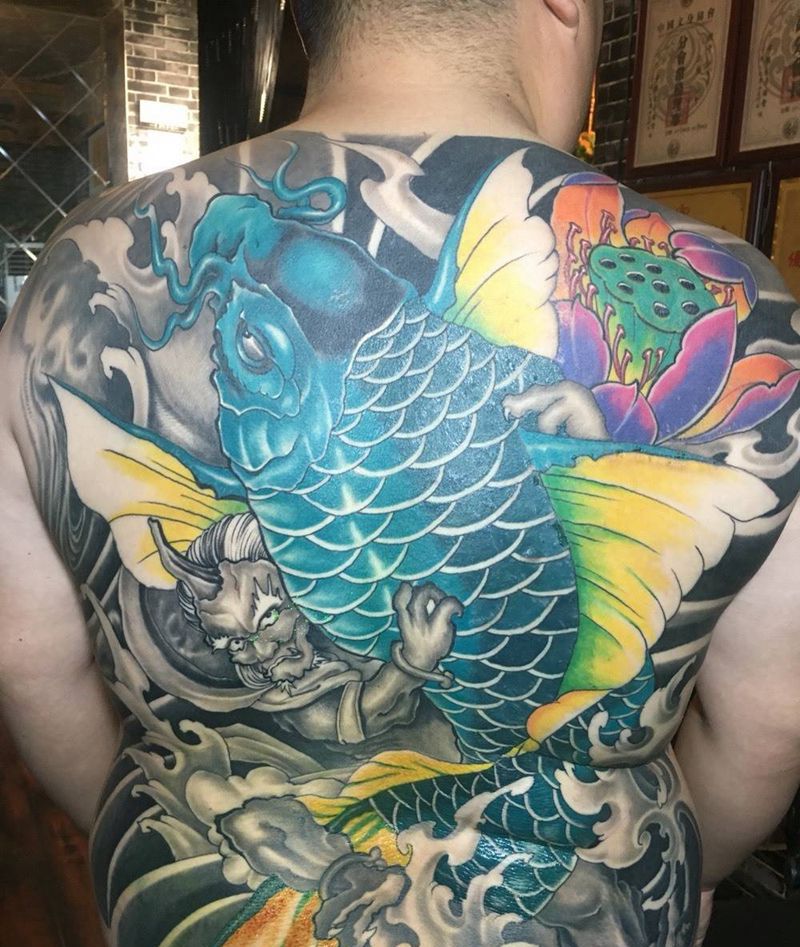 连年有余纹身图片